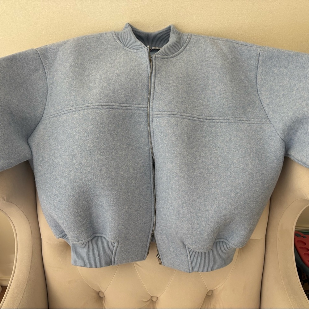 Light Blue Bomber Jacket